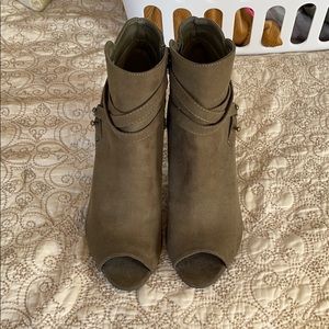 Suede Forest Green Booties